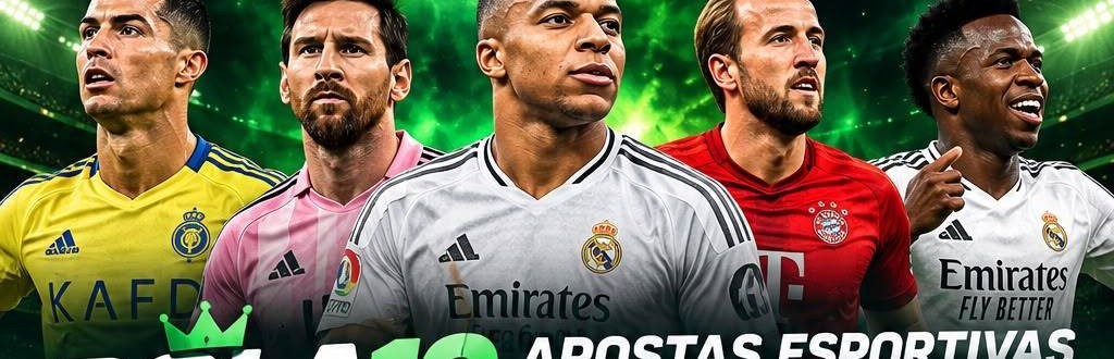 Jogadores de futebol em estádio iluminado com luzes verde neon